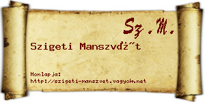 Szigeti Manszvét névjegykártya